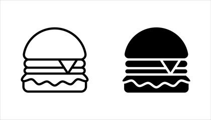 Burger icon set. cheese burger Symbol. vector illustration on white background