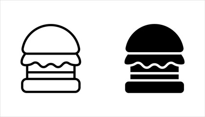 Burger icon set. cheese burger Symbol. vector illustration on white background