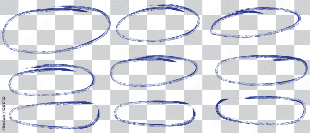 Poster set of hand drawn doodle ellipses. scribble ovals and bubbles to circle and highlight text. collecti