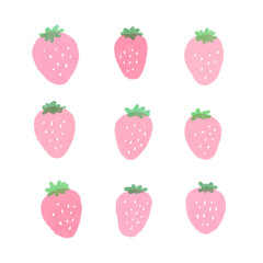 可愛いいちごの手描きイラスト1
