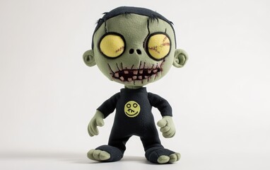 Obraz premium Plush toy Halloween character zombie on white background 