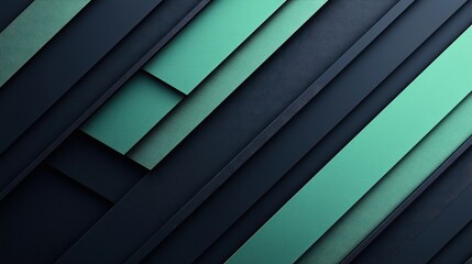 Obraz premium Abstract geometric background with overlapping diagonal layers of teal and dark blue colors creating a modern sleek design.