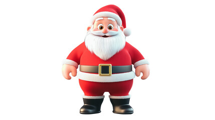 A cartoonish, fat Santa Claus with a big smile on his face