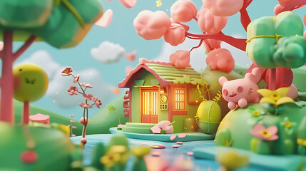 3d cartoon background