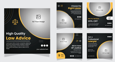 law Firm service and law consultation social media post template design.