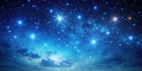 Fototapeta premium Night sky with stars texture in blue overlight and noise technique