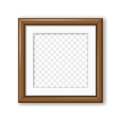 Fototapeta premium Brown wooden frame isolated on white background