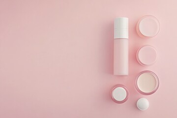 Soft Pink Cosmetic Packaging on Minimal Background
