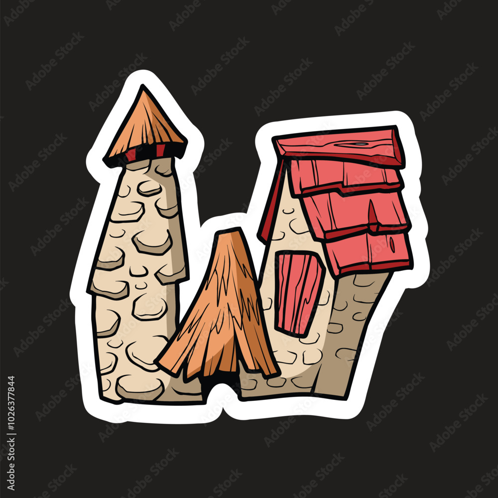 Fototapete vector font in cartoon style english vector type abc alphabet building alphabet isolated font on whi