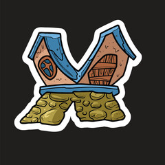 Vector font in cartoon style English vector type ABC  alphabet Building alphabet Isolated font on white background font for education or poster design