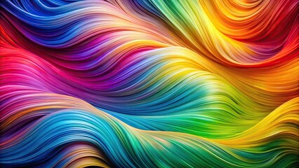 Fototapeta premium Colorful rainbow waves in brush strokes