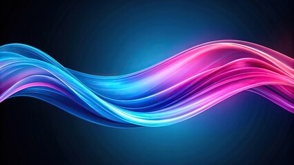 Fototapeta premium colorful silhouette art with blue and pink wave flowing