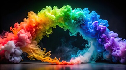 Obraz premium Colorful smoke background with fisheye lens effect