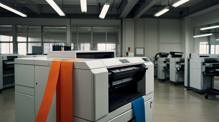 office or professional plotter lag format photocopier or printer with color ribbons for high quality printing services.