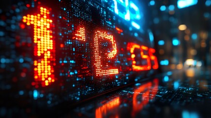 Digital Clock Striking Midnight for Time and Countdown Concepts