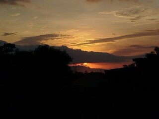 Fototapeta premium Sunset with Silhouettes