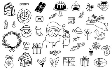 Hand drawing christmast natal doodle vector illustration