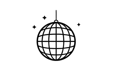
Disco ball icon, Disco ball with stars icon vector