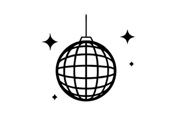
Disco ball icon, Disco ball with stars icon vector