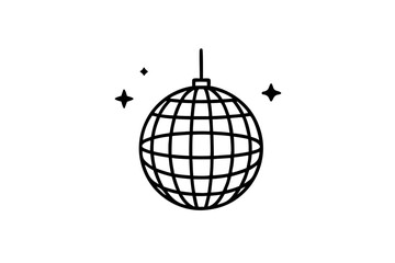 
Disco ball icon, Disco ball with stars icon vector