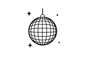 
Disco ball icon, Disco ball with stars icon vector