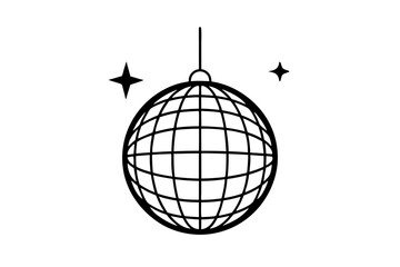 
Disco ball icon, Disco ball with stars icon vector