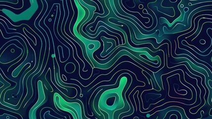 Abstract circuit board design in blue and green tones