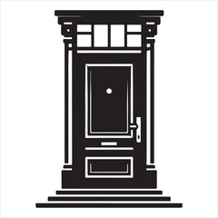 Door silhouette on white background