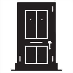 Door silhouette on white background