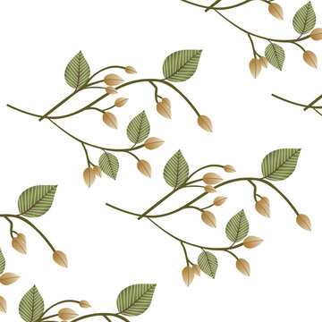 Green color beautiful Leaf pattern with branches
