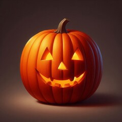 Glowing Jack-o'-Lantern on Clean Background