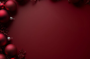 christmas background with red balls,  flatly 