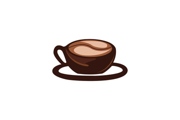 Simple and unique brown coffee cup vector.