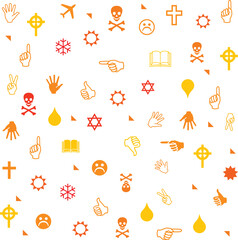 Different line style icons seamless pattern.