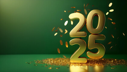2025 new year hd wallpaper with green background
