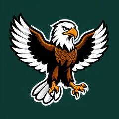 Obraz premium Powerful high school mascot eagle design, ready for use in athletic team logos, school spirit graphics, or promotional materials