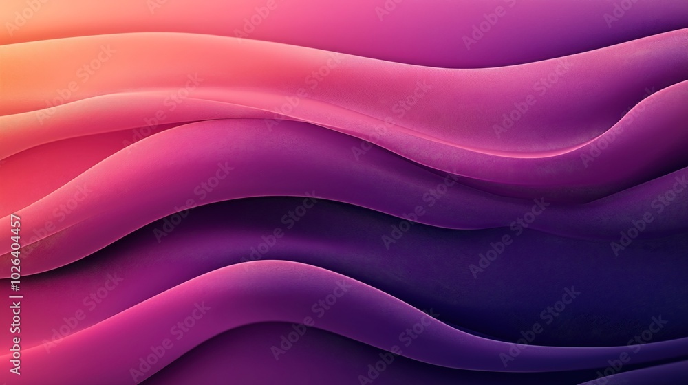 Wall mural Abstract image featuring smooth flowing gradient waves in vibrant pink and purple hues creating a soothing and dynamic visual effect.