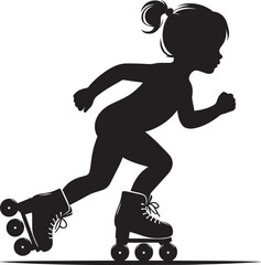 Roller skating Silhouette illustration isolated on a white background