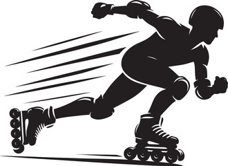 Obraz premium Roller skating Silhouette illustration isolated on a white background