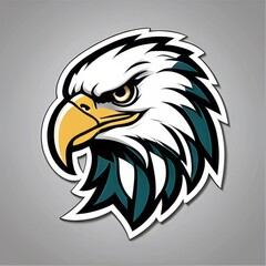 Obraz premium Bold illustration of a high school mascot eagle in an aggressive pose, perfect for sports teams, school logos, and digital branding projects