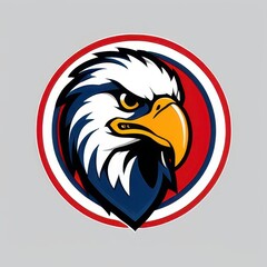 Obraz premium Bold illustration of a high school mascot eagle in an aggressive pose, perfect for sports teams, school logos, and digital branding projects