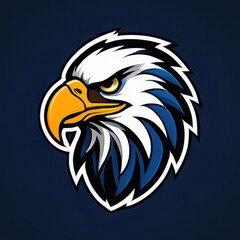 Obraz premium Bold illustration of a high school mascot eagle in an aggressive pose, perfect for sports teams, school logos, and digital branding projects