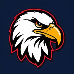 Obraz premium Bold illustration of a high school mascot eagle in an aggressive pose, perfect for sports teams, school logos, and digital branding projects