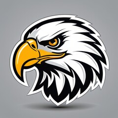 Obraz premium Bold illustration of a high school mascot eagle in an aggressive pose, perfect for sports teams, school logos, and digital branding projects
