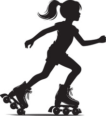 Roller skating Silhouette illustration isolated on a white background