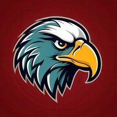 Obraz premium Bold illustration of a high school mascot eagle in an aggressive pose, perfect for sports teams, school logos, and digital branding projects