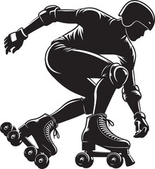 Roller skating Silhouette illustration isolated on a white background