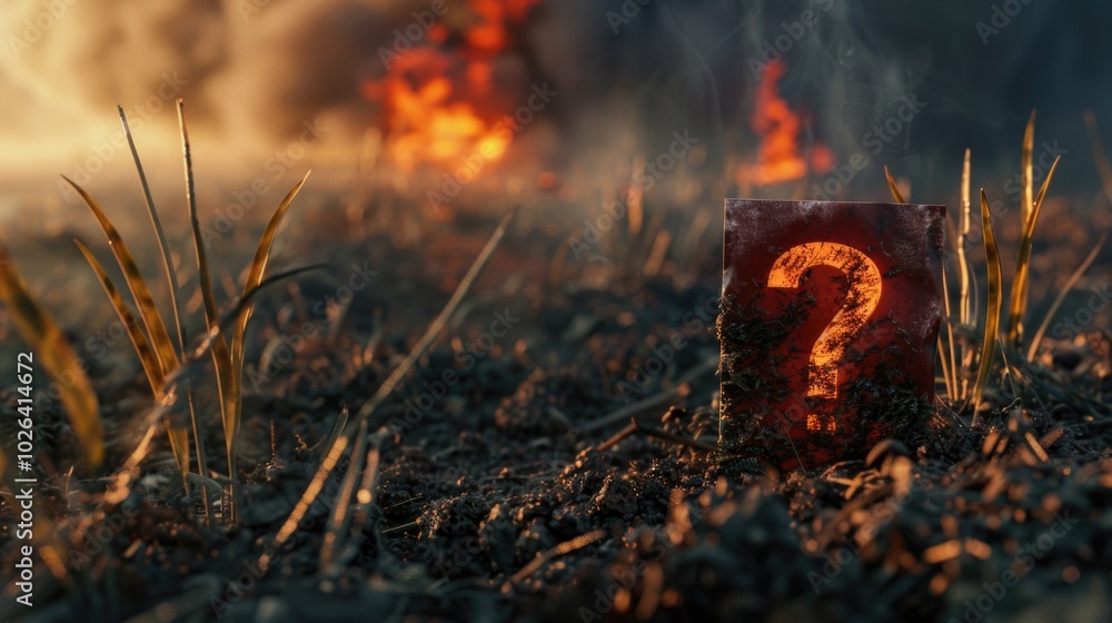 Poster a question mark stands alone in a green field, perfect for use in a variety of contexts