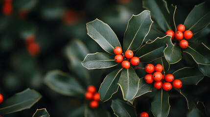 A Timeless Vintage Style Blank Christmas Postcard with Traditional Holiday Elements for a Nostalgic Touch