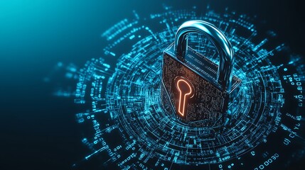 A secure lock made of binary digits, representing big data encryption and advanced cybersecurity technologies.